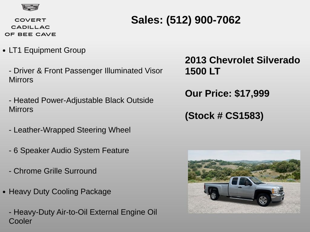 Used Car 2013 Chevrolet Silverado 1500  Lt For Sale Under $20,000 In Austin, Texas