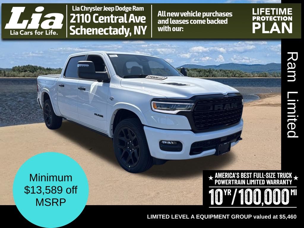 Bright White Clearcoat 2026 RAM 1500 Pickup Truck Four-Wheel Drive 8-Speed Automatic