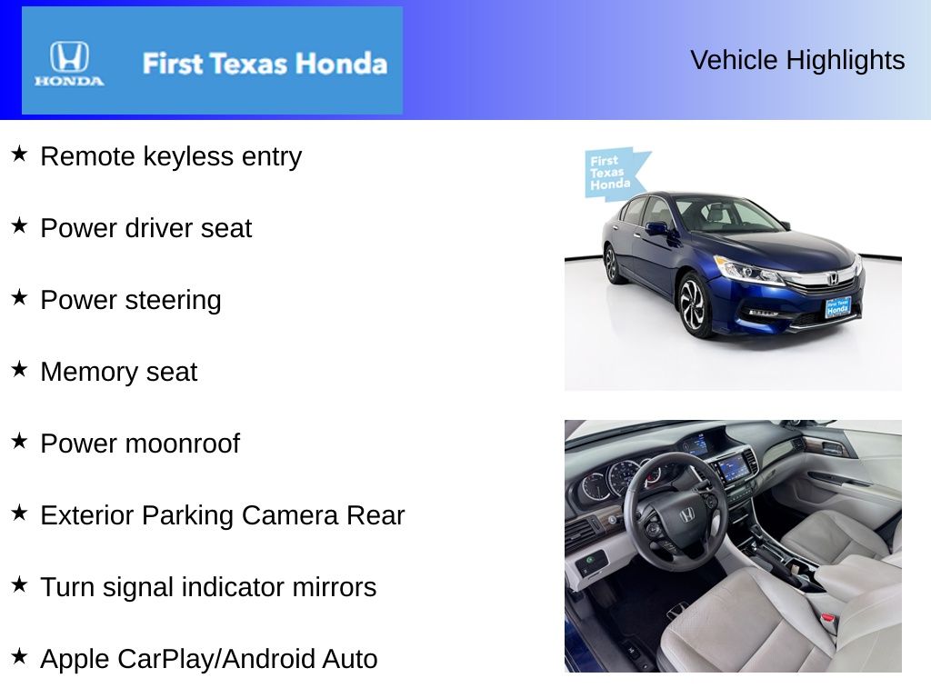 Used Car 2016 Honda Accord  Ex-l For Sale Under $20,000 In Austin, Texas