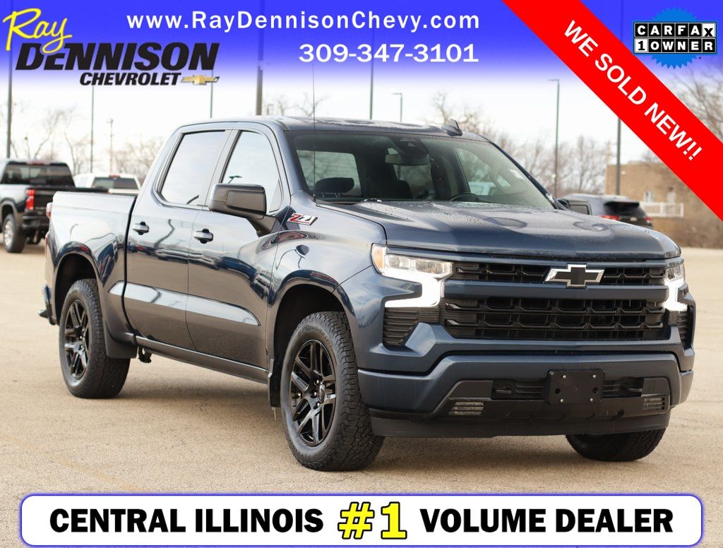 Blue Metallic 2023 Chevrolet Silverado 1500 Pickup Truck Four-Wheel Drive Automatic