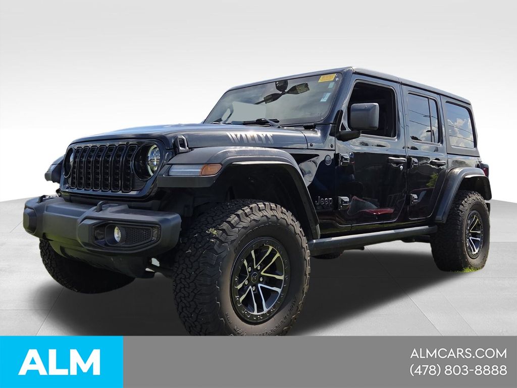 Black Clearcoat 2024 Jeep Wrangler Willys 4-Door 4WD SUV / Crossover Four-Wheel Drive 8-Speed Automatic