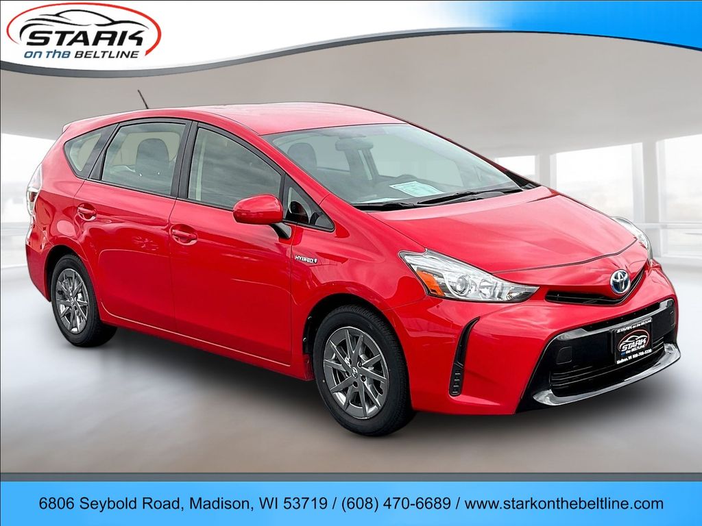 Absolutely Red 2016 Toyota Prius v Wagon Front-Wheel Drive Continuously Variable Transmission