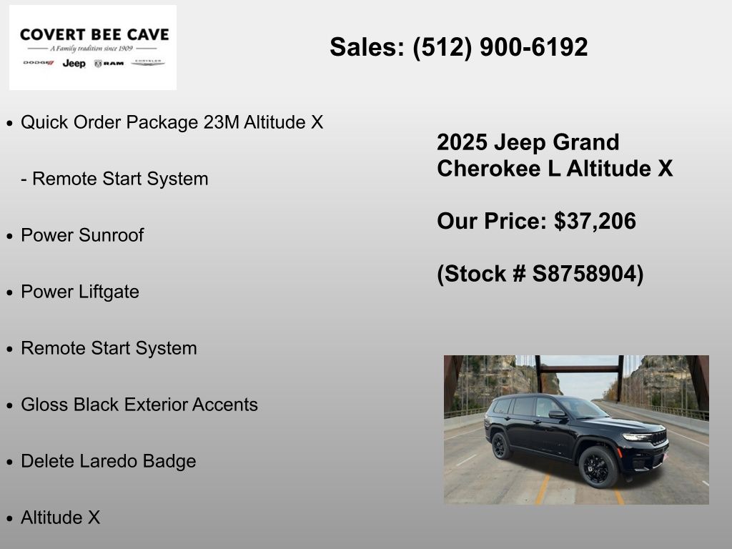 New Car 2025 Jeep Grand Cherokee L  For Sale Under $40,000 In Austin, Texas