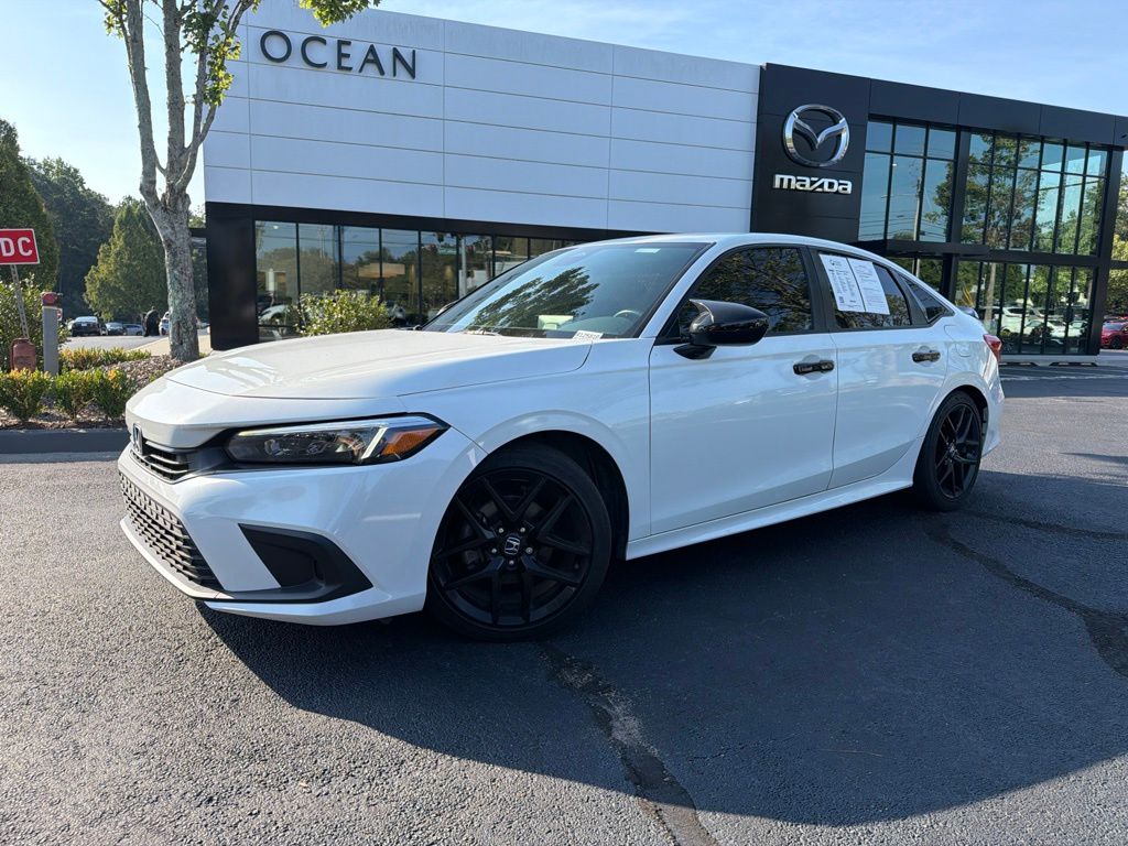 Platinum White Pearl 2024 Honda Civic Sedan Front-Wheel Drive Continuously Variable Transmission
