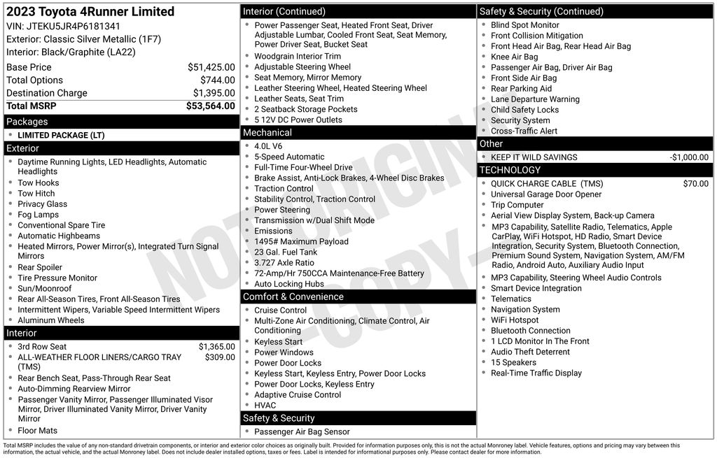 Used 2023 Silver Toyota Limited image 2