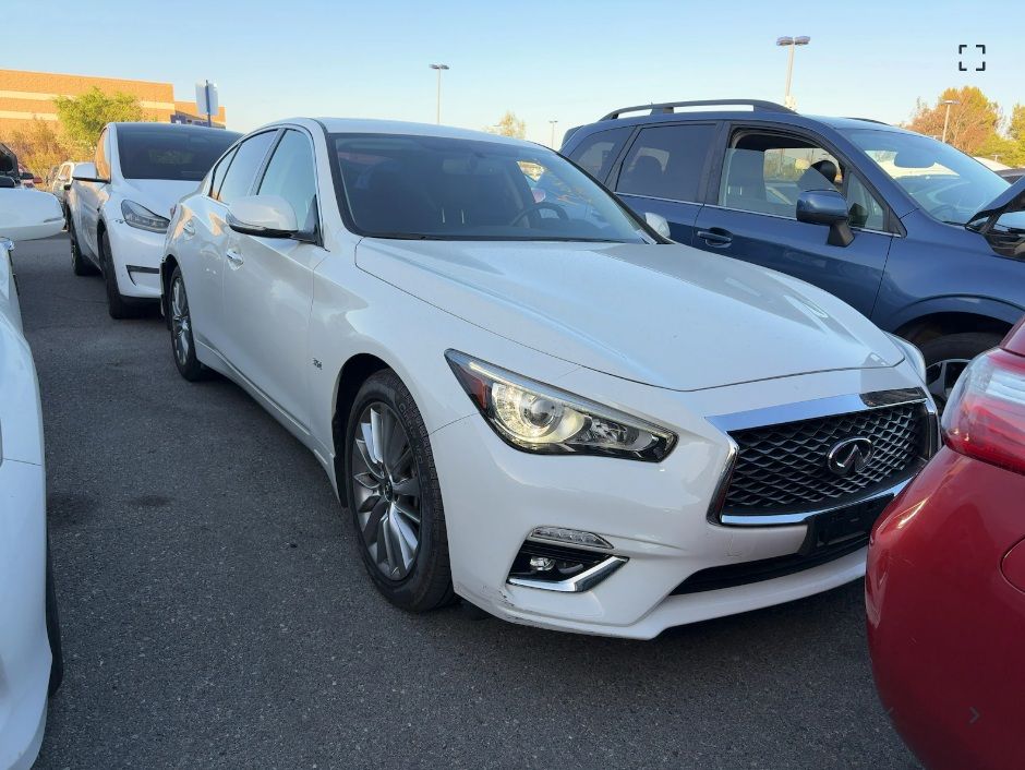 Pure White 2018 INFINITI Q50 Sedan Rear-Wheel Drive 7-Speed Automatic