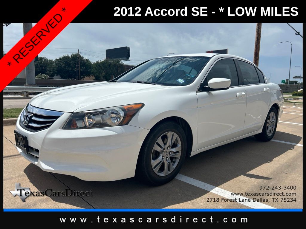 Taffeta White 2012 Honda Accord Sedan Front-Wheel Drive 5-Speed Automatic Overdrive