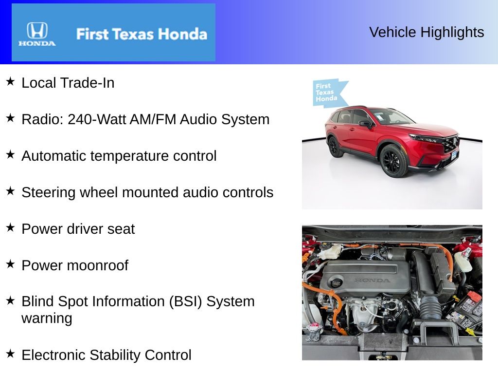 Used Car 2025 Honda Cr-v Hybrid  Sport For Sale Under $35,000 In Austin, Texas