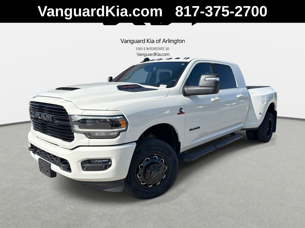 Pearl White 2024 RAM 3500 Pickup Truck Four-Wheel Drive 6-Speed Automatic