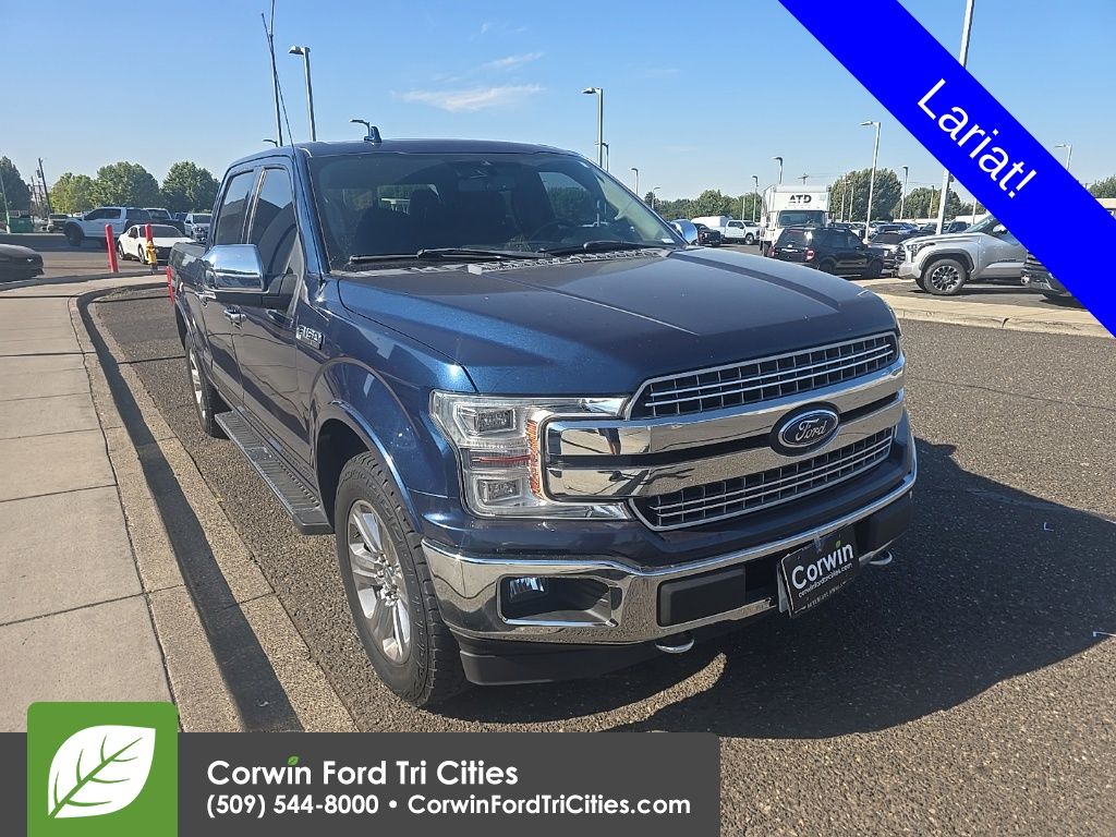 Blue 2018 Ford F-150 Pickup Truck Four-Wheel Drive Automatic