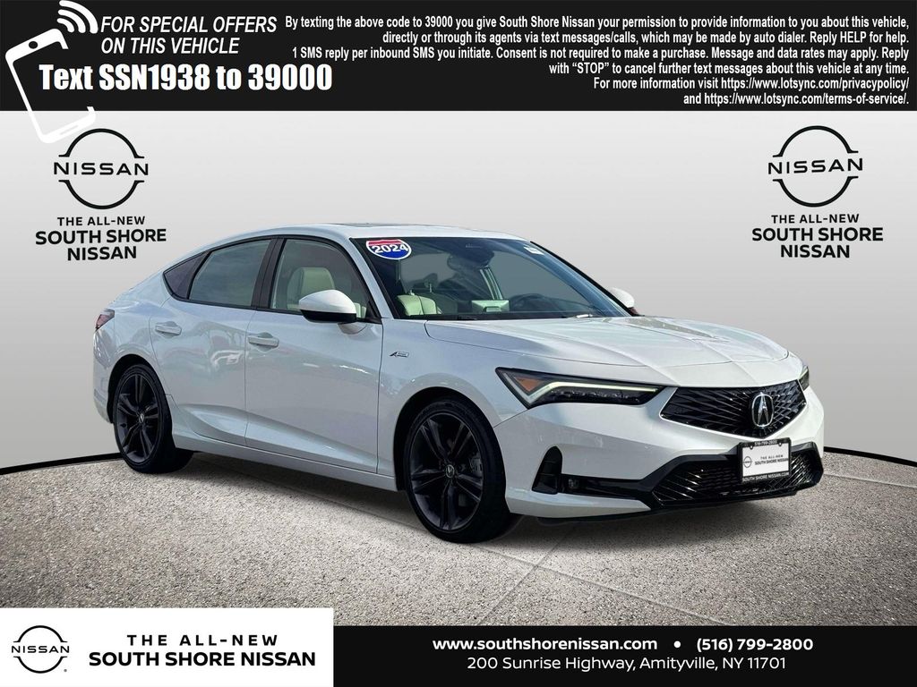 Platinum White Pearl 2024 Acura Integra FWD with A-SPEC Package Sedan Front-Wheel Drive Continuously Variable Transmission