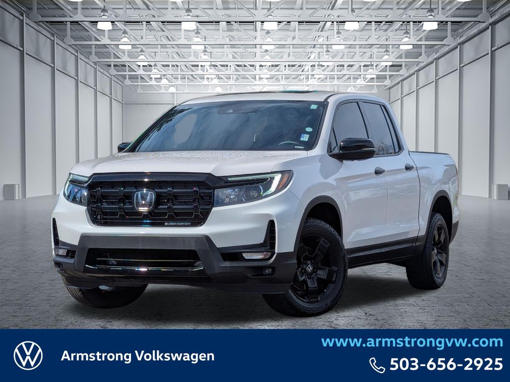 White 2024 Honda Ridgeline Black Edition AWD Pickup Truck All-Wheel Drive 9-Speed Automatic