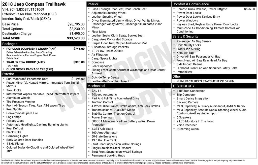 Certified Used 2018 Blue Jeep Trailhawk image 8