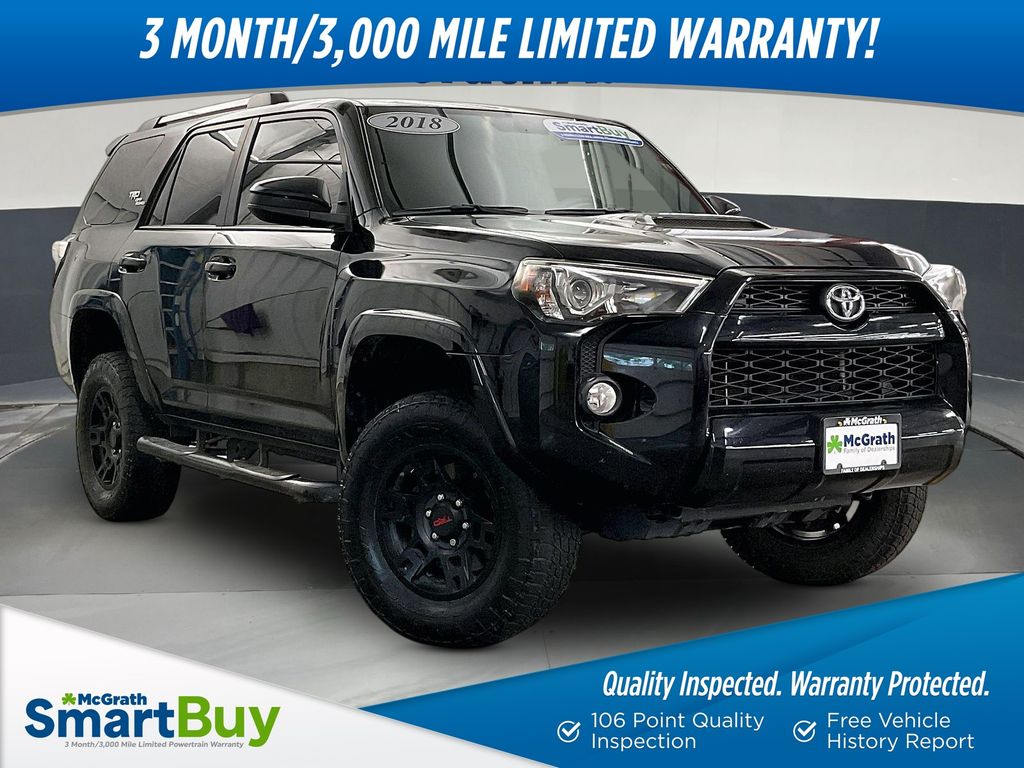Midnight Black Metallic 2018 Toyota 4Runner SUV / Crossover Four-Wheel Drive 5-Speed Automatic Overdrive