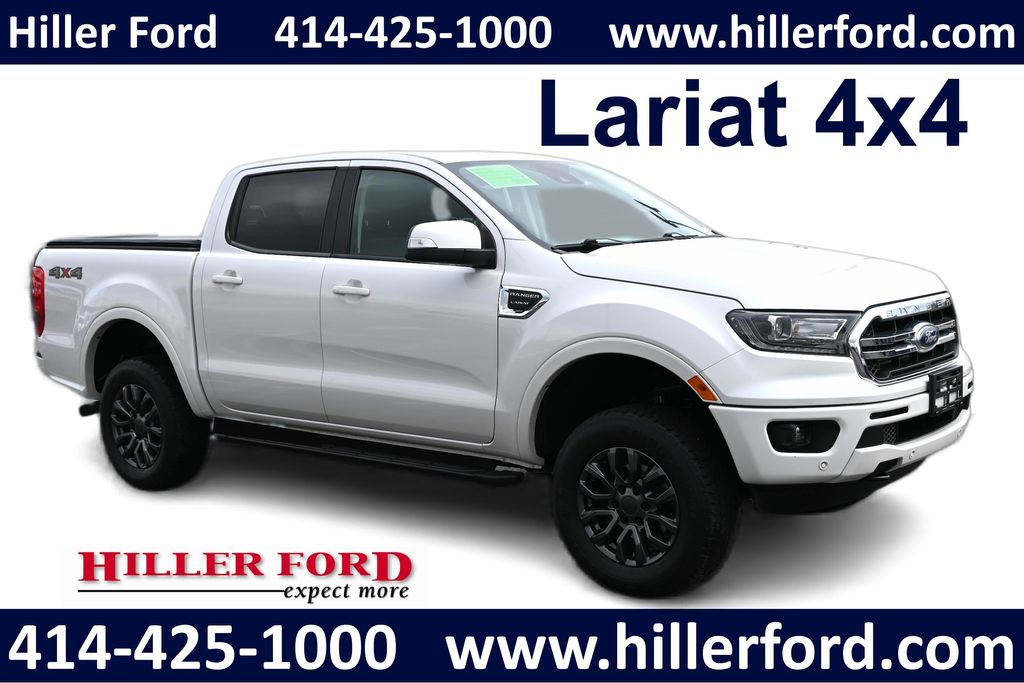 White Platinum Clearcoat 2019 Ford Ranger Lariat SuperCrew 4WD Pickup Truck Four-Wheel Drive Automatic
