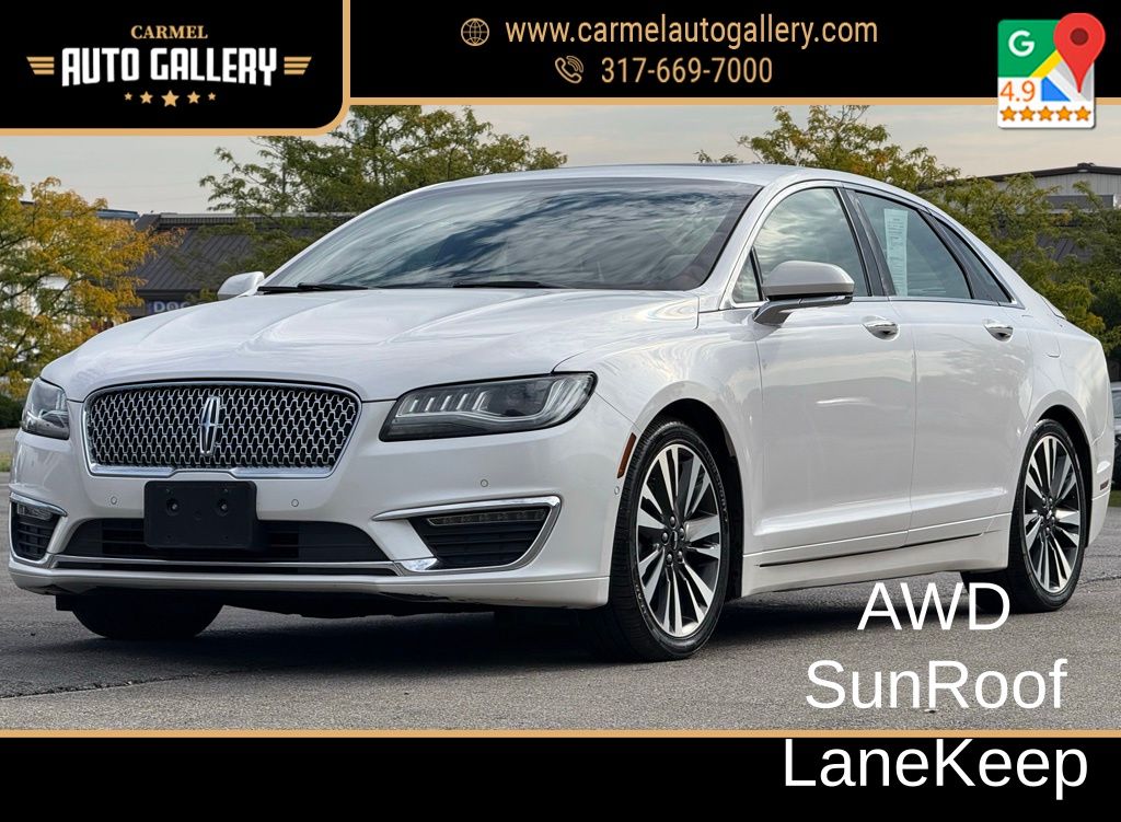 White Platinum Clearcoat Metallic 2019 Lincoln MKZ Sedan All-Wheel Drive 6-Speed Automatic