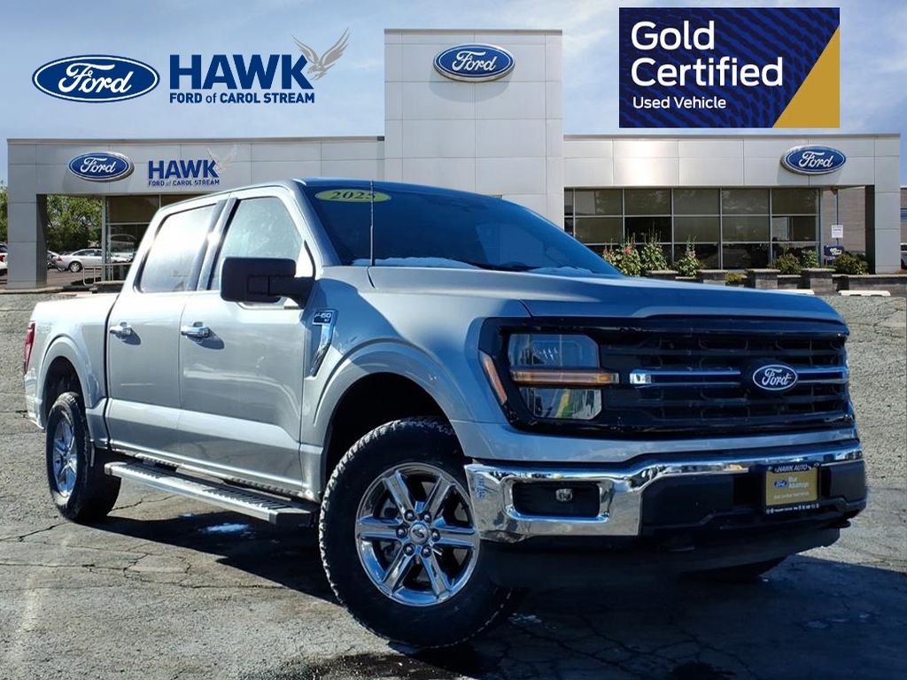 Silver Metallic 2025 Ford F-150 XLT SuperCrew 4WD Pickup Truck Four-Wheel Drive Automatic