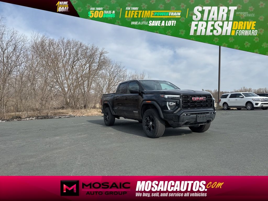 Black 2024 GMC Canyon Elevation Crew Cab 4WD Pickup Truck Four-Wheel Drive 8-Speed Automatic