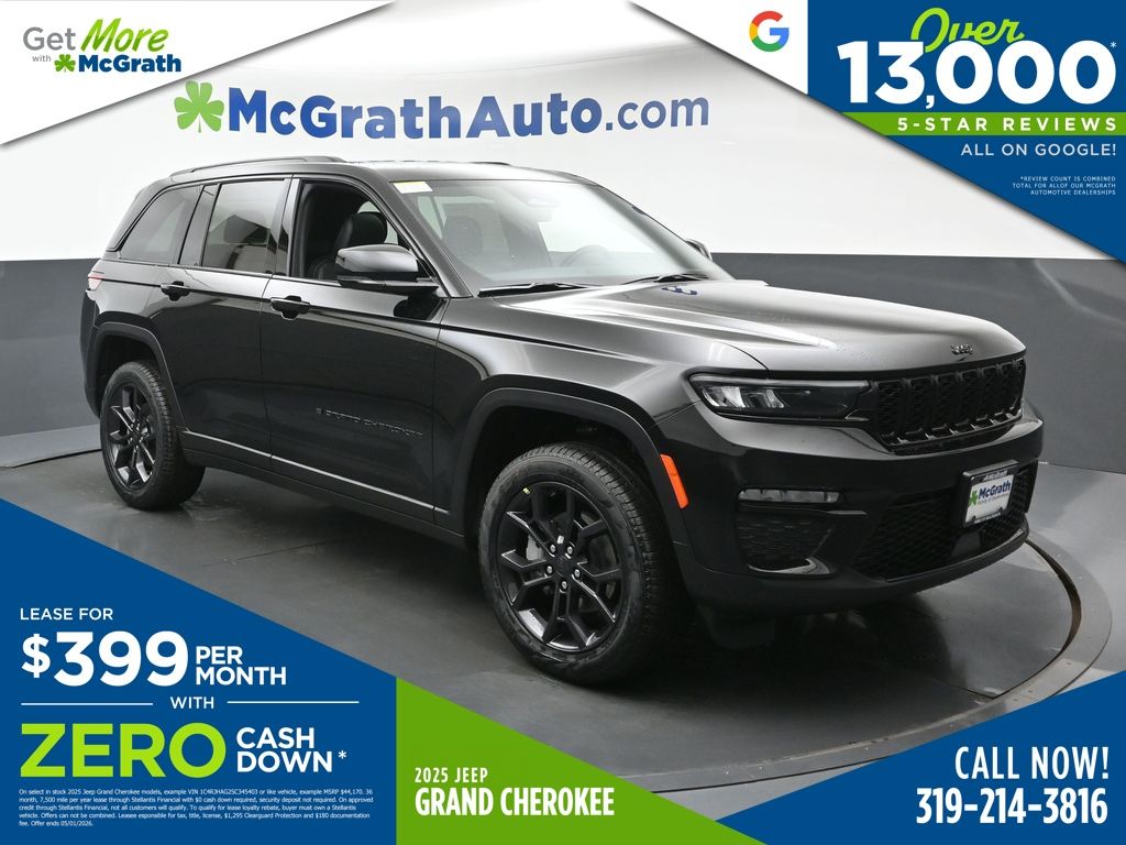 Diamond Black Crystal Pearlcoat 2025 Jeep Grand Cherokee Limited 4WD SUV / Crossover Four-Wheel Drive 8-Speed Automatic