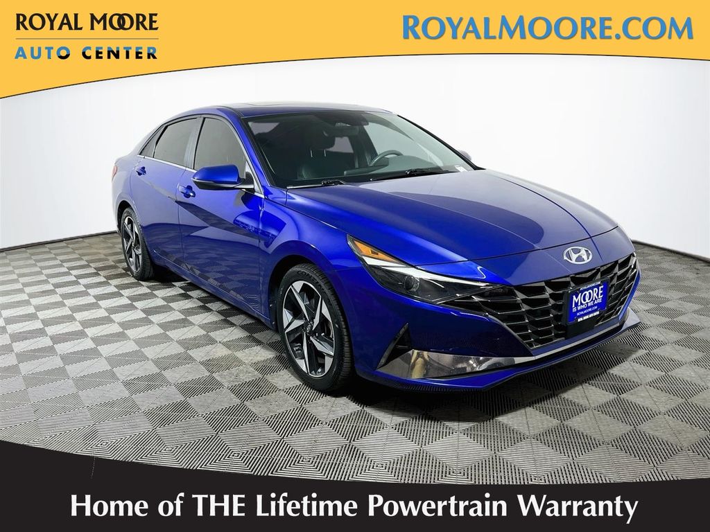 Intense Blue 2021 Hyundai Elantra Sedan Front-Wheel Drive Continuously Variable Transmission