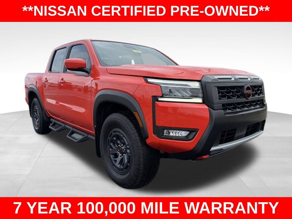Afterburn Orange 2025 Nissan Frontier Pickup Truck Four-Wheel Drive 9-Speed Automatic Overdrive