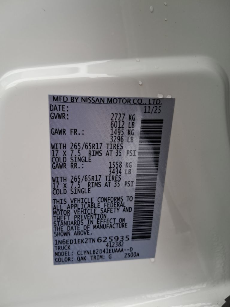 2026 Nissan Frontier SV White at John Sisson Motors
