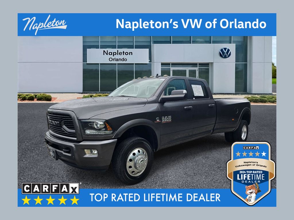 Gray (Granite Crystal Metallic Clearcoat) 2018 RAM 3500 Laramie Crew Cab LB DRW 4WD Pickup Truck Four-Wheel Drive 6-Speed Automatic