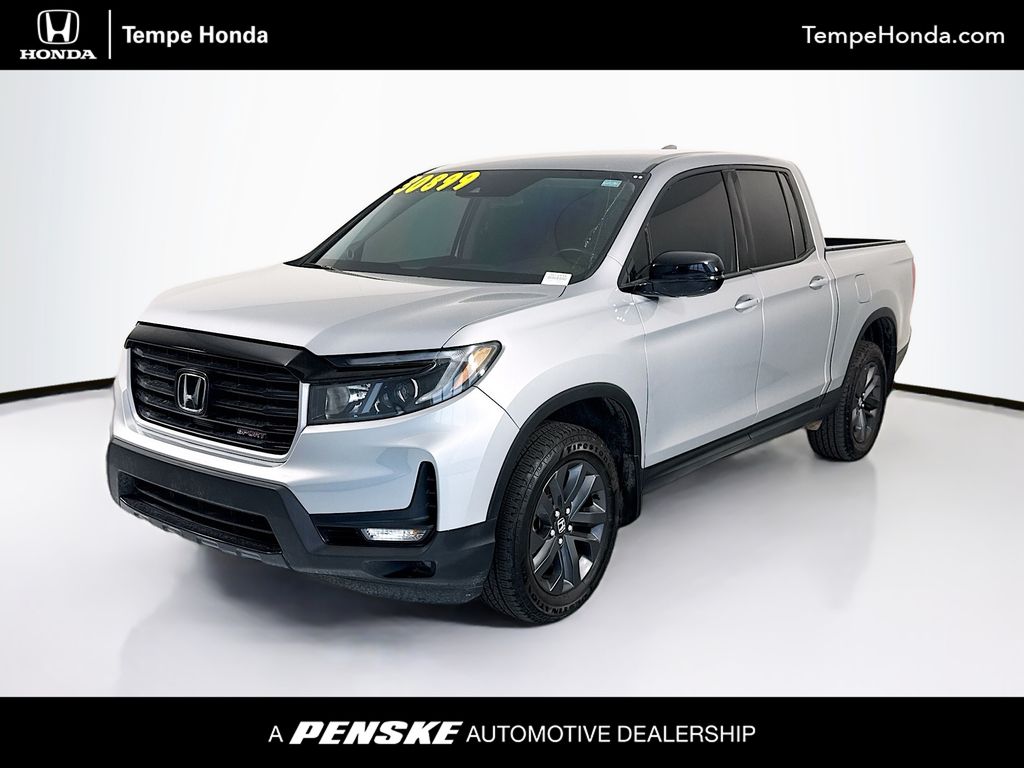 Silver 2023 Honda Ridgeline Pickup Truck All-Wheel Drive 9-Speed Automatic