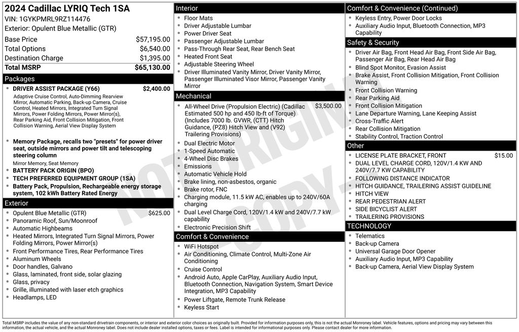 Used Car 2024 Cadillac Lyriq  Tech For Sale Under $40,000 In Austin, Texas