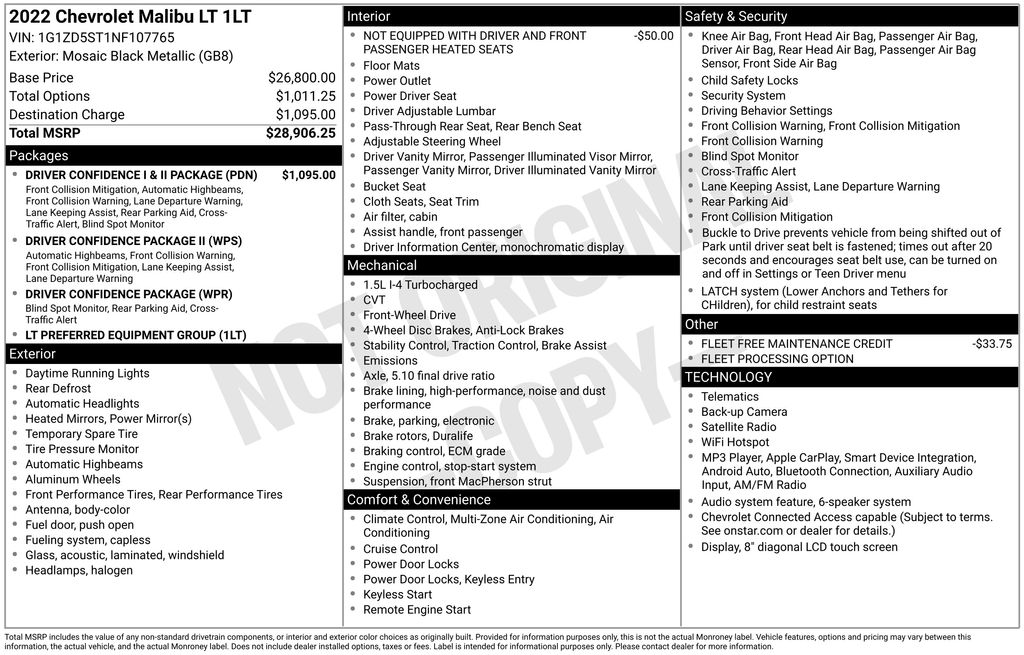 Used 2022 Black Chevrolet LT image 34