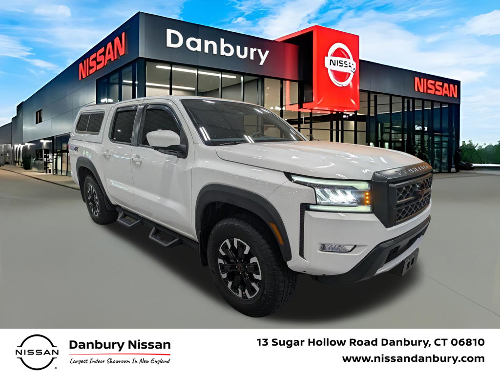 Glacier White 2023 Nissan Frontier Pickup Truck Four-Wheel Drive 9-Speed Automatic