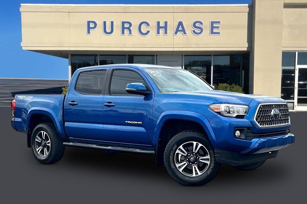 Blazing Blue Pearl 2018 Toyota Tacoma TRD Sport Double Cab 4WD Pickup Truck Four-Wheel Drive 6-Speed Automatic