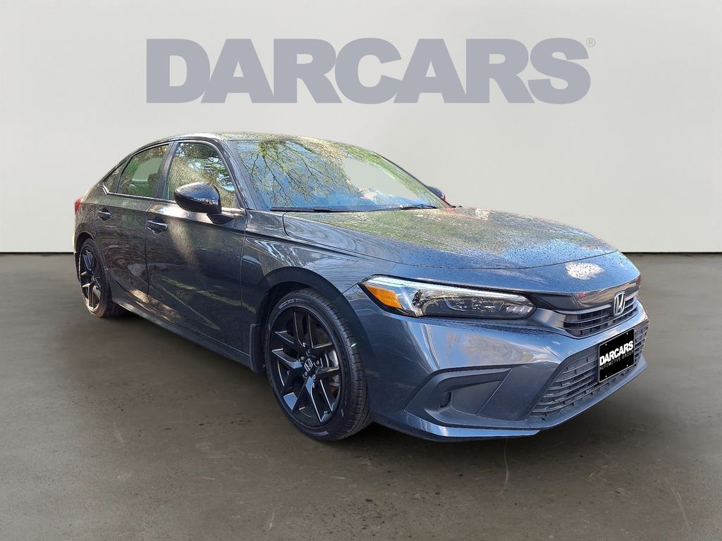 Meteorite Gray Metallic 2023 Honda Civic Sedan Front-Wheel Drive Continuously Variable Transmission