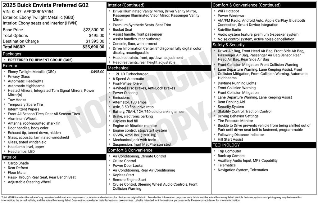 Certified Used 2025 Black Buick Preferred image 5
