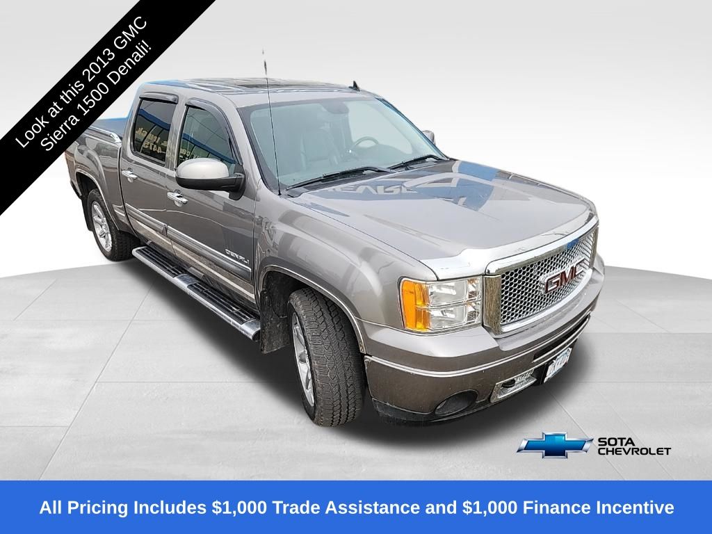 Steel Gray Metallic 2013 GMC Sierra 1500 Denali Crew Cab AWD Pickup Truck All-Wheel Drive 6-Speed Automatic Overdrive