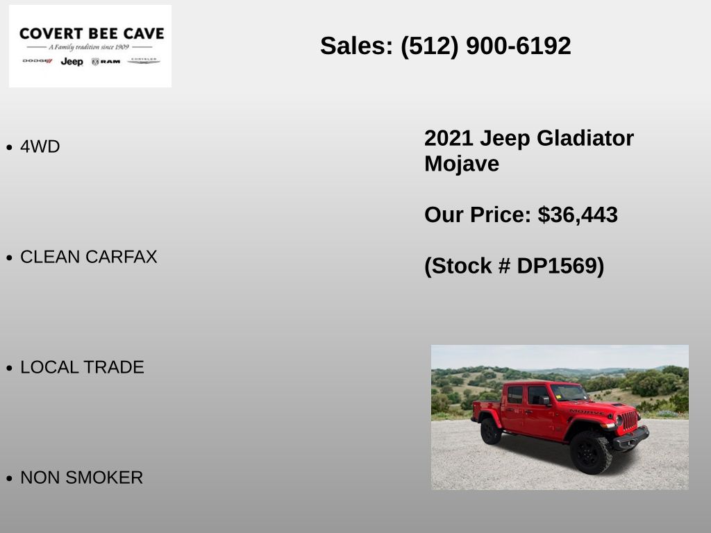 Used Car 2021 Jeep Gladiator  Mojave For Sale Under $40,000 In Austin, Texas