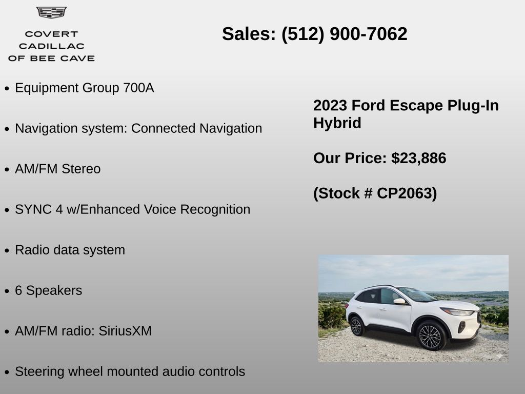 Used Car 2023 Ford Escape Plug-in Hybrid  Base For Sale Under $25,000 In Austin, Texas