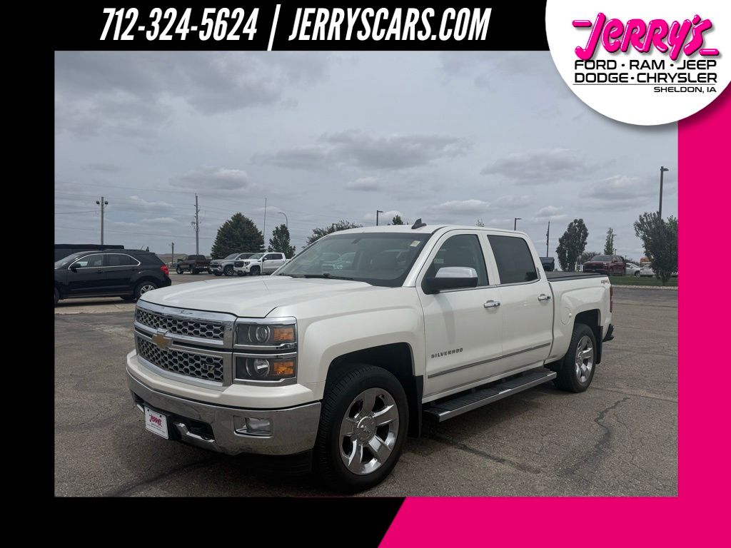 White Diamond Clearcoat 2015 Chevrolet Silverado 1500 LTZ Crew Cab 4WD Pickup Truck Four-Wheel Drive 6-Speed Automatic Overdrive