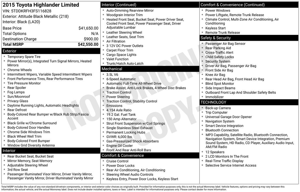 2015 Toyota Highlander Limited V6