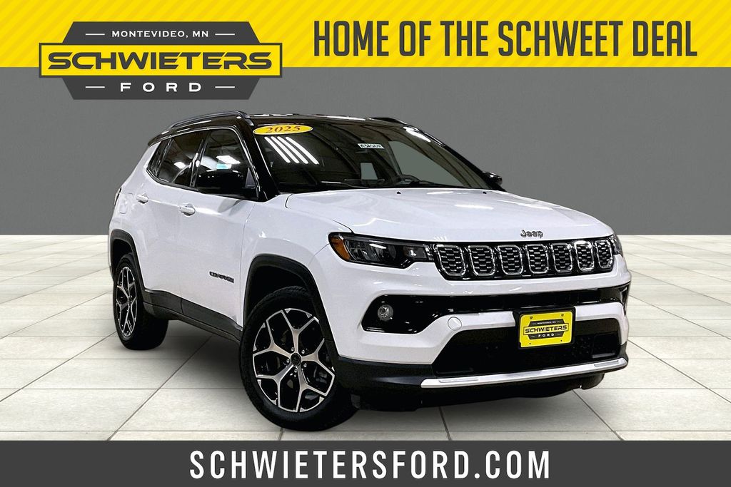 Bright White Clearcoat 2025 Jeep Compass SUV / Crossover Four-Wheel Drive 8-Speed Automatic