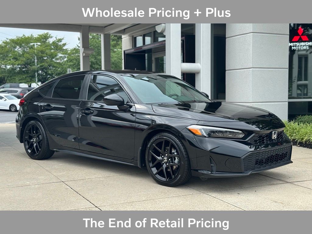 Black 2025 Honda Civic Hatchback Sport FWD Hatchback Front-Wheel Drive Continuously Variable Transmission
