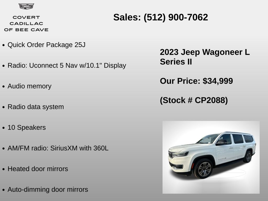 Used Car 2023 Jeep Wagoneer L  Series Ii For Sale Under $35,000 In Austin, Texas