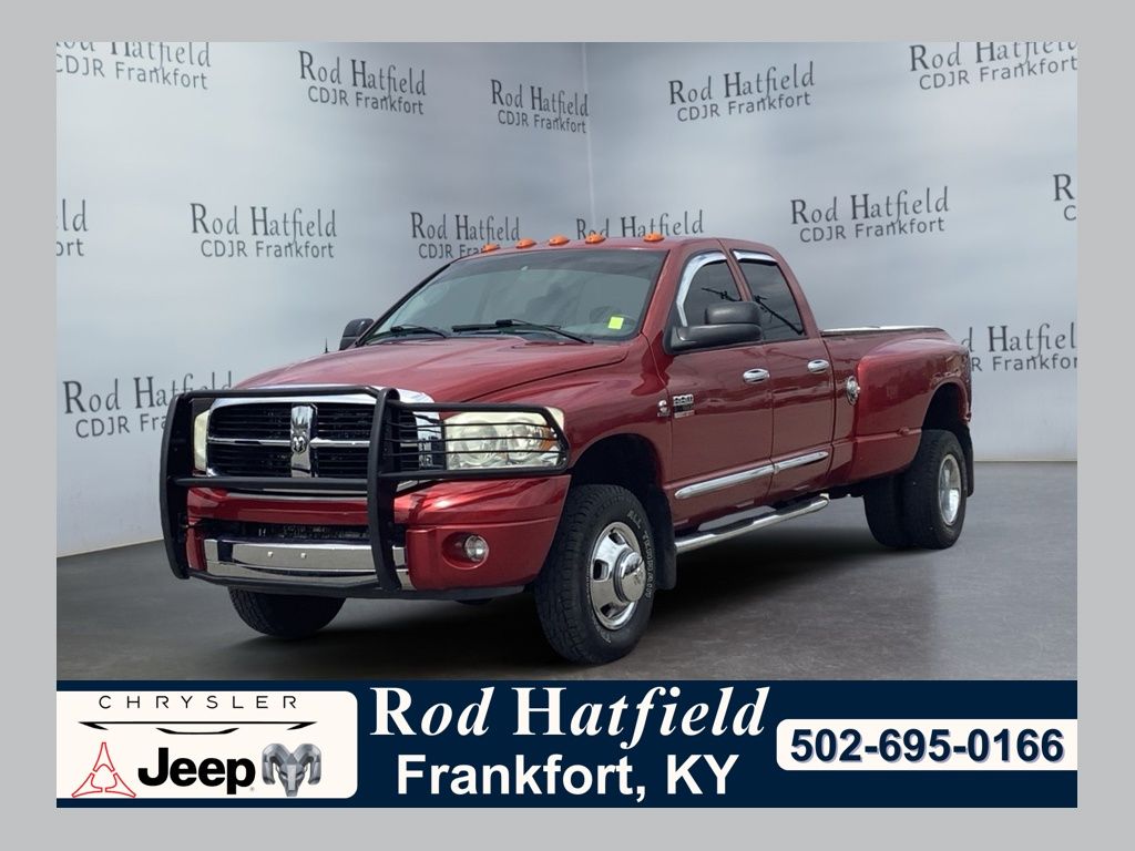 Inferno Red Crystal 2008 Dodge RAM 3500 Laramie Quad Cab LB DRW 4WD Pickup Truck Four-Wheel Drive 6-Speed Automatic