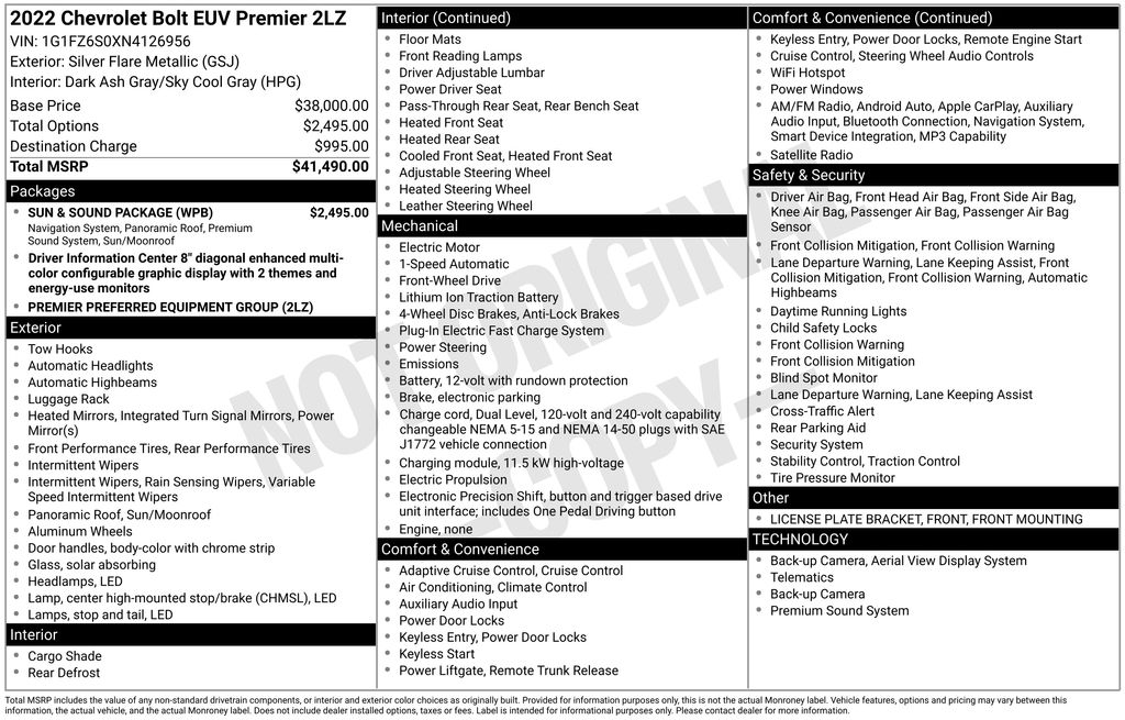 2022 Chevrolet Bolt EUV FWD Premier
