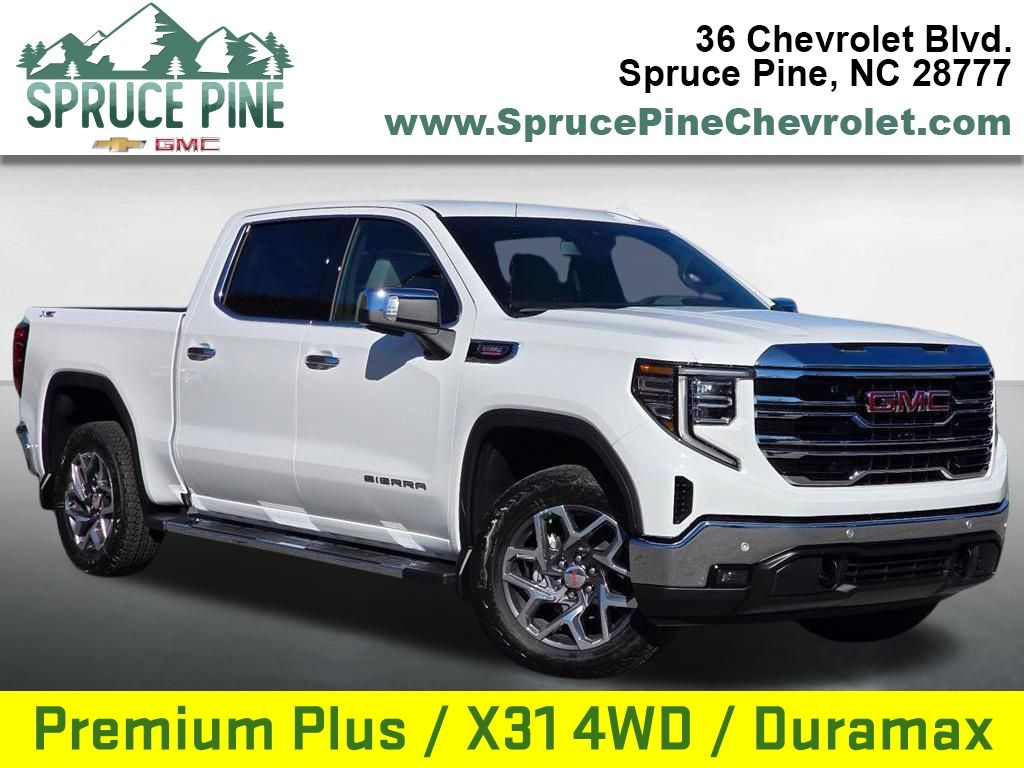 Summit White 2026 GMC Sierra 1500 SLT Crew Cab 4WD Pickup Truck Four-Wheel Drive Automatic
