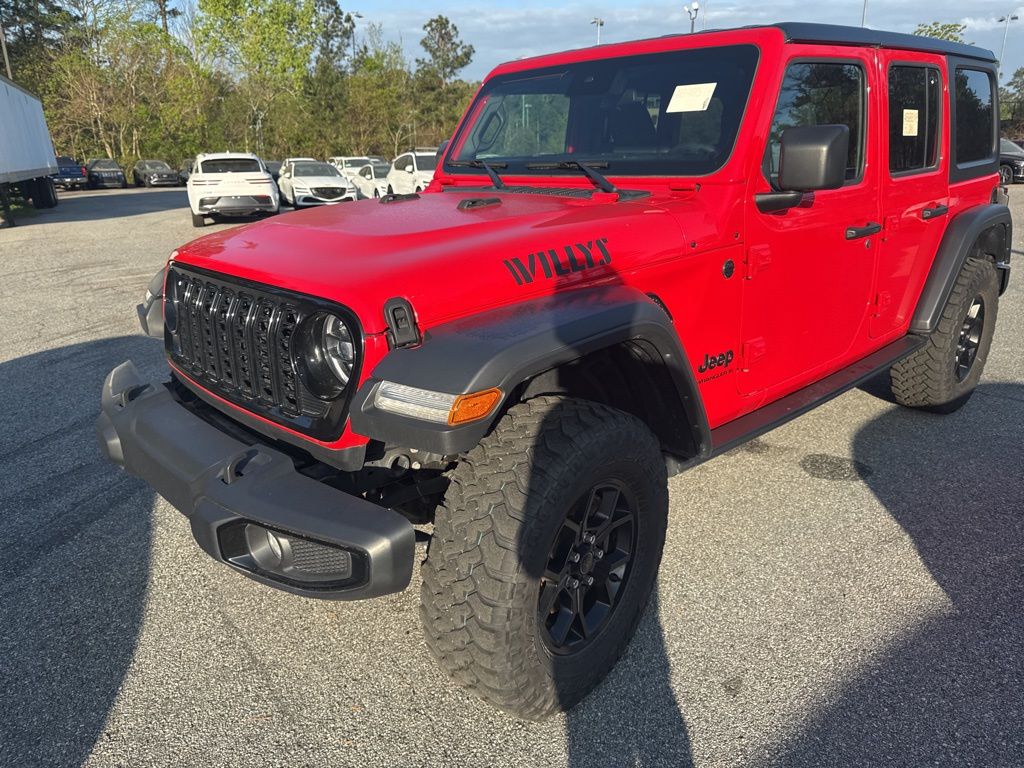 Firecracker Red Clearcoat 2024 Jeep Wrangler Willys 4-Door 4WD SUV / Crossover Four-Wheel Drive 8-Speed Automatic