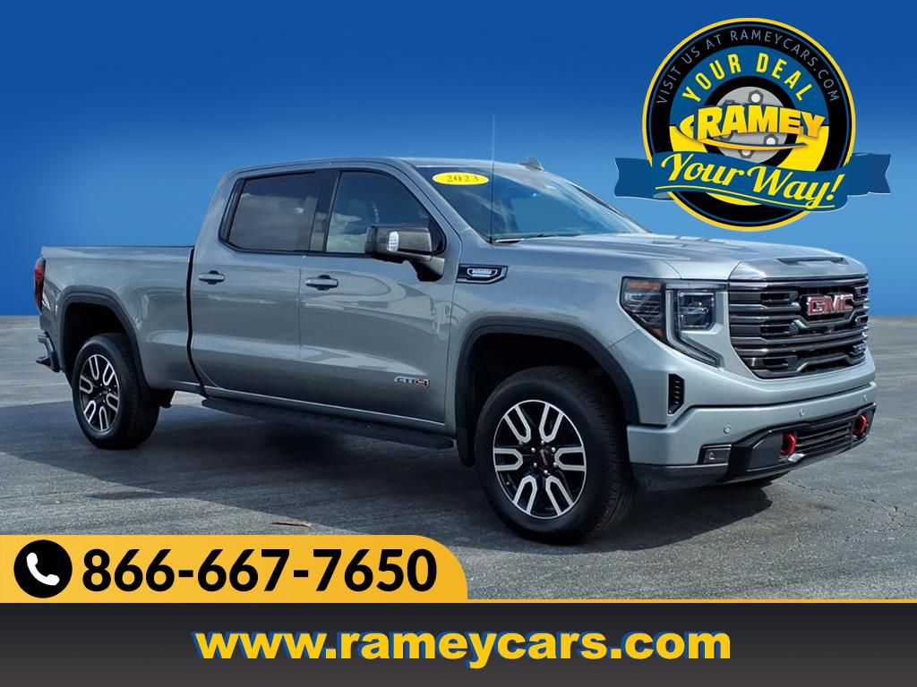 Sterling Metallic 2023 GMC Sierra 1500 AT4 Crew Cab 4WD Pickup Truck Four-Wheel Drive Automatic