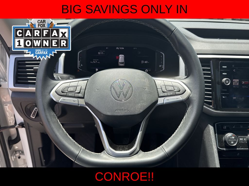 2022 Volkswagen Atlas 3.6L V6 SE w/Technology White at DeMontrond Mazda
