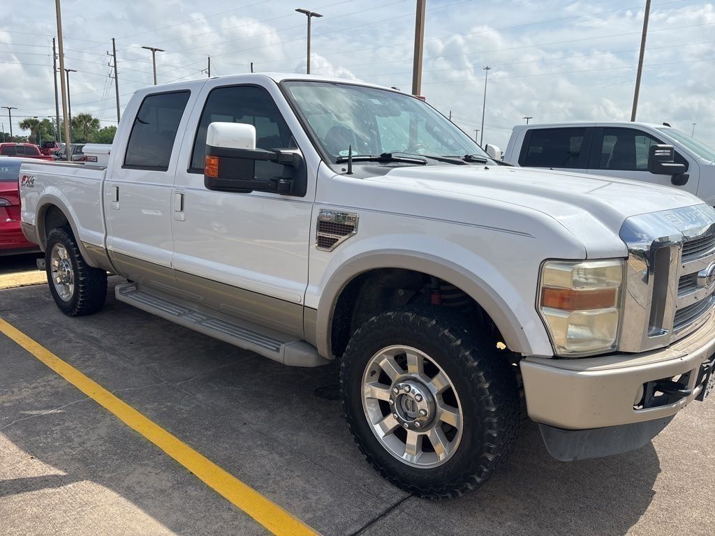 White Platinum Metallic Tri-Coat 2010 Ford F-250 Super Duty King Ranch Crew Cab SB 4WD Pickup Truck Four-Wheel Drive 5-Speed Automatic Overdrive
