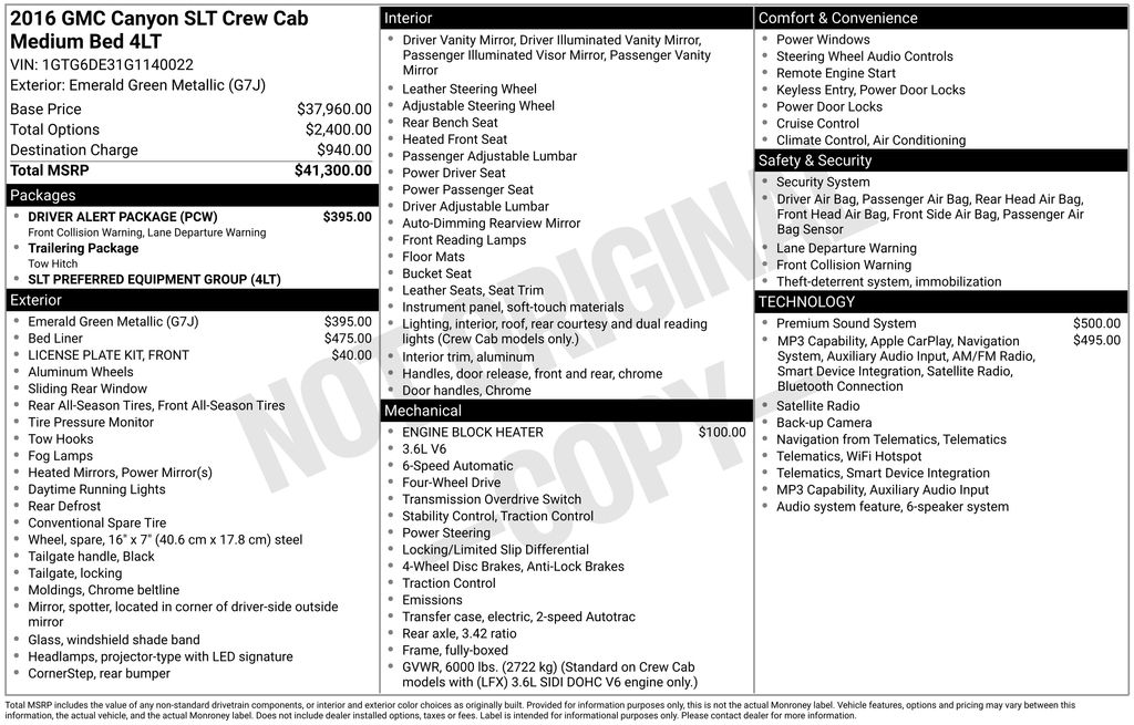2016 GMC Canyon SLT